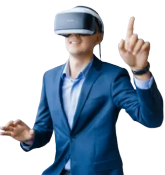 Profesional usando unas gafas de realidad virtual
